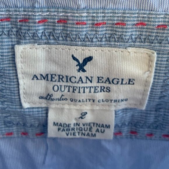 AE button front tie sleeve pocket dress 2 - Picture 4 of 7